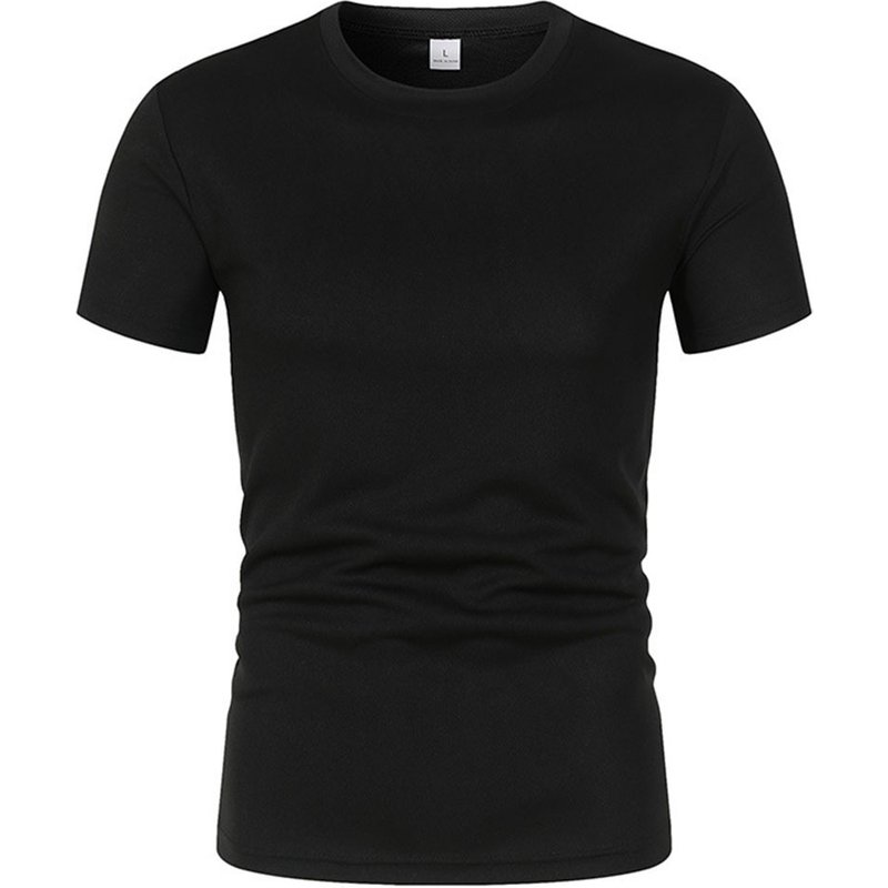 Summer Men's Solid T-shirt Mesh Breathable Sports Top Round Neck Short Sleeve Shirt