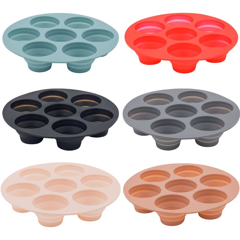 1pc, Collapsible Silicone Air Fryer Cake Pan and Muffin Mold-7 Inch, Easy to Clean, Perfect for Cupcakes, Egg Bites, Kitchen Gadget and Baking Tools