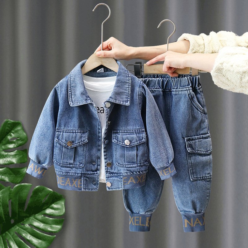Kids Clothing Denim Suits Spring Clothes Stylish Baby Handsome Children's Two Piece Suits