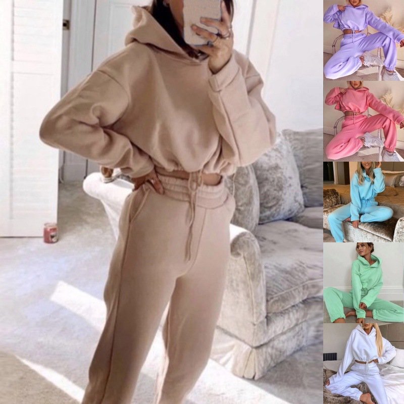 Women's Solid Color Casual Sports Suit