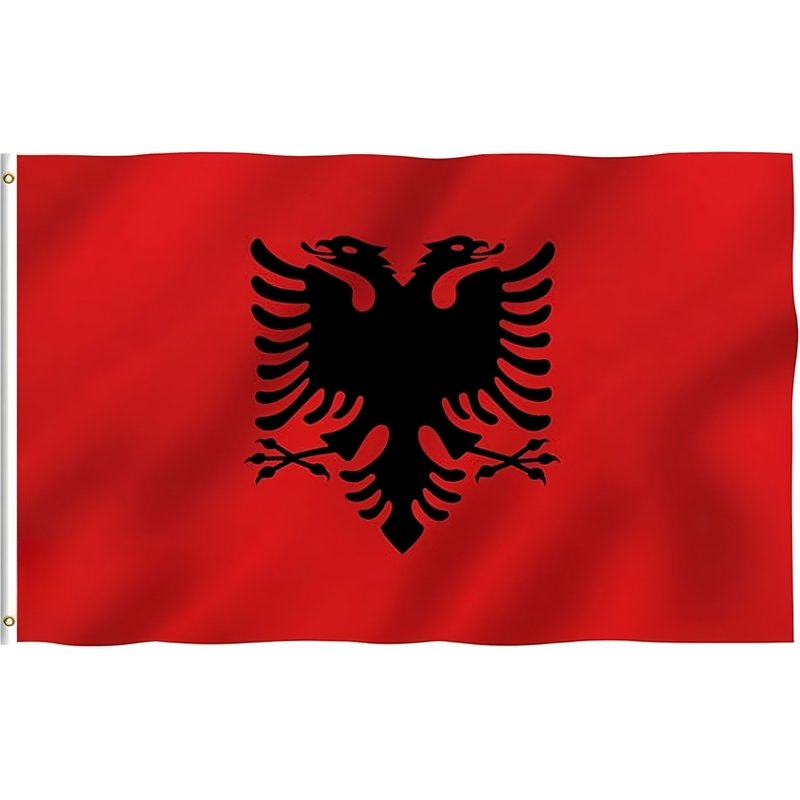 3x5 Ft Double Side Printed Albania Flag, Hanging Flag With Polyester, Vivid Color And UV Fade Resistant, Albanian Flags Decoration