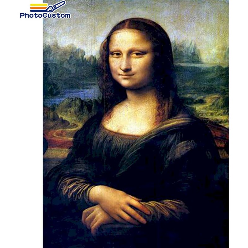 PhotoCustom 5d Diamond Painting The Mona Lisa Full Square/Round Drill Diamond Embroidery Living Room Decoration Artwork