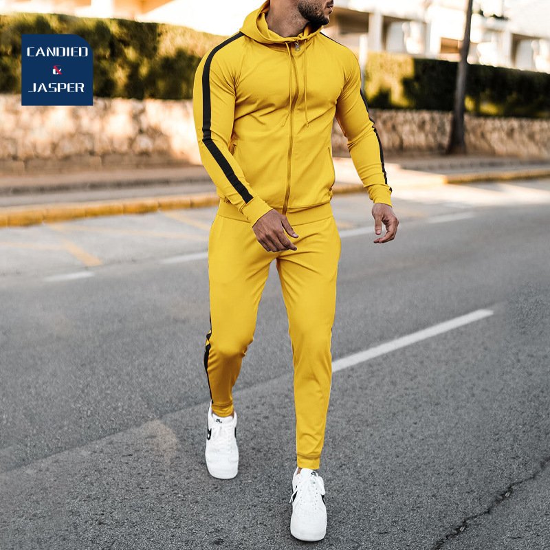 C&J 2023Autumn and Winter Men's suit casual sportswear hooded youth fit casual sportswear two piece