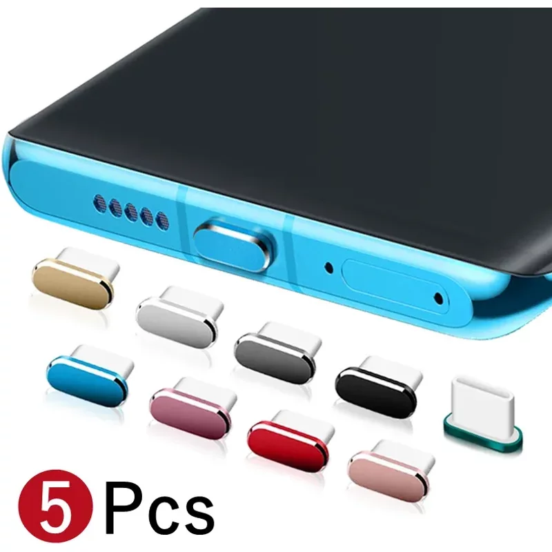 Type C Metal Dust Plug for Mobile Phone USB C Charging Port Dustproof Protector Cover AntiDust Cap for Samsung Mi iPhone15 Pro