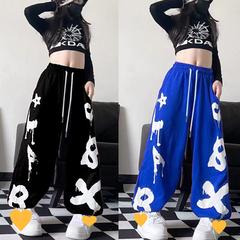 Kids Clothing Boys and girls sports pants for middle and large children loose trendy brand jazz dance hiphop hip hop street fried leggings trousers