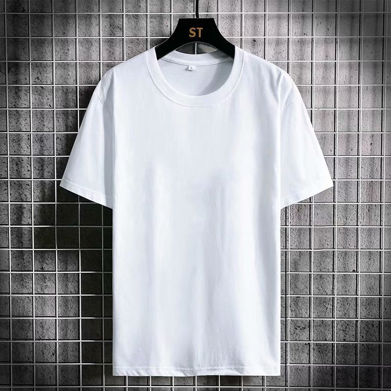 Men's Clothing Short Sleeved T Shirt 26 Combed Cotton 180g Round Neck Solid Color Casual Slim Fit Simple Half Sleeve