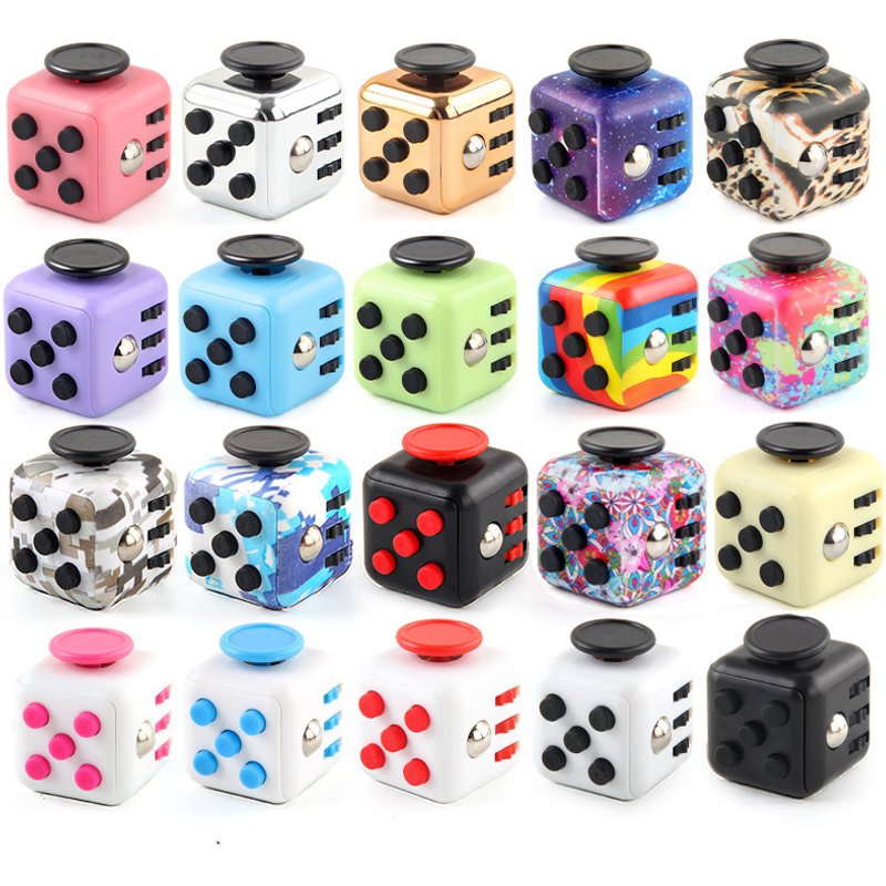 Stress relief finger Rubik's Cube six sides press and flip decompression dice new strange vent toy
