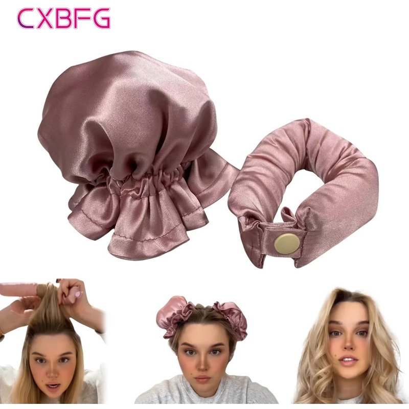 Heatless Curling Rod Headband Soft Hair Curlers No Heat Silk Curls Lazy Hair Rollers Sleeping Curler with Cap Hair Styling Tools Bendy rollers