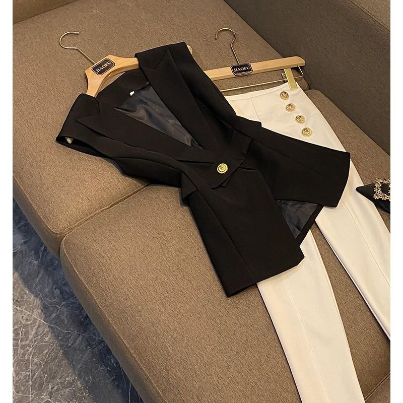 Women's Clothing spring hot style fashion new design belt sleeveless slim fit suit vest vest for women