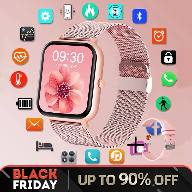 Bluetooth Call Smart Watch Women Men Heart Rate Blood Oxygen Voice Assistant 100+Sports Ladies Smartwatch For Xiaomi Samsung Huawei Android IPhone