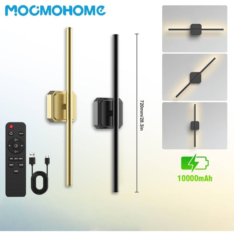 Dual Color Wall Light - Plug-in Cordless LED Wall Lamp For Bedroom & Staircase, 3000K-6000K Adjustable, Modern Slim Design