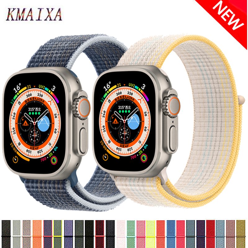 Nylon Loop for apple watch band 44mm 40mm 45mm 41mm 38mm 42mm 49mm 40 44 45 mm bracelet iWatch series Ultra 8 3 4 5 6 se 7 Strap