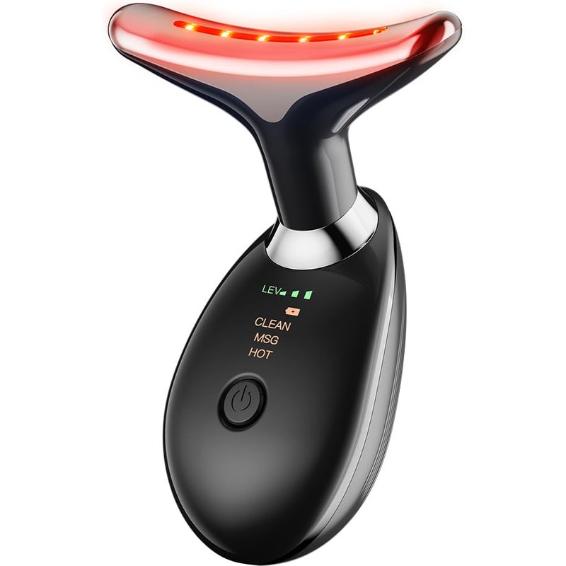 Neck Massager, Facial Massage Device with Thermal, Triple Action Colour Modes Skin Care, Face Sculpting Tool for Double Chin