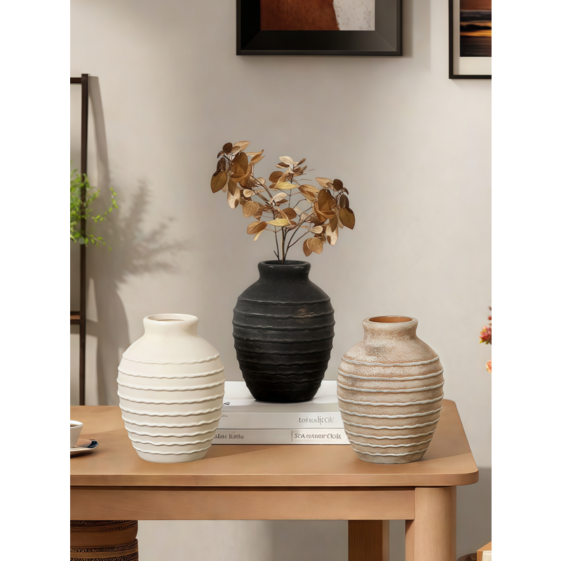 1pc Wabi-sabi Style Design Ceramic Refillable Water Flower Arrangement Vase Small Size Suitable For A Variety Of Scenes Ornament Decoration Vase