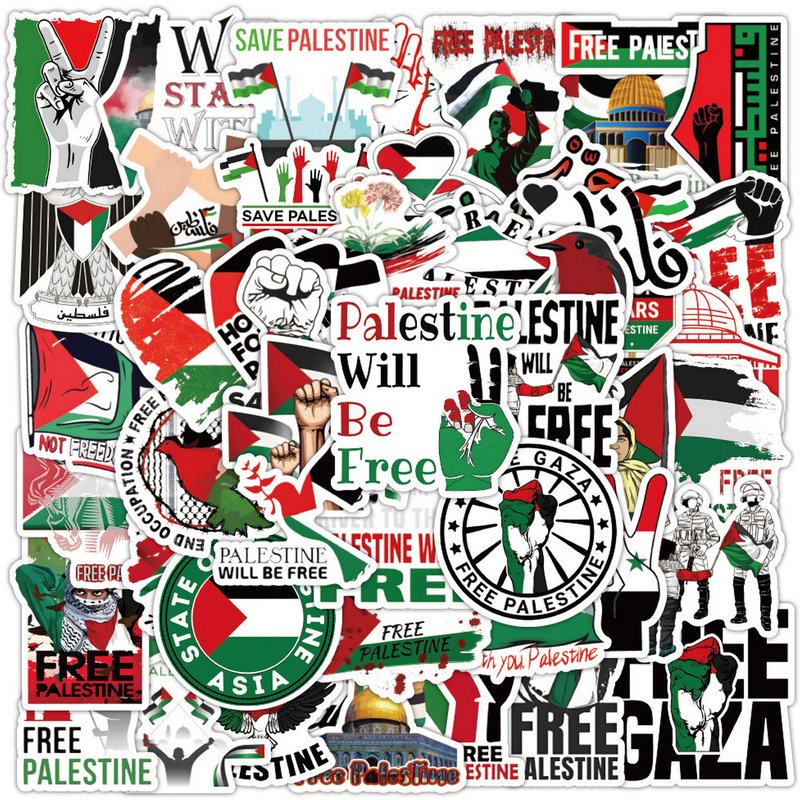Hitech 50Pcs Free Palestine Stickers Cool Vinyl Decal for Adults Teens Kids Cartoon Graffiti Sticker