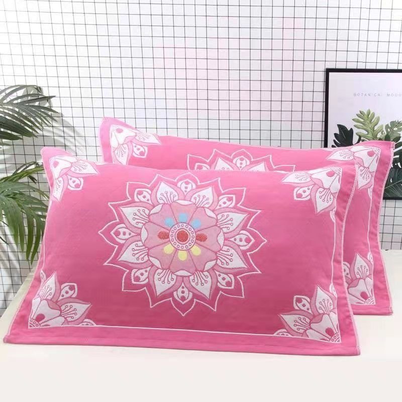 Wholesale three layer cotton pillow towel household high end pillow towel gauze enlarged thickened return gift four seasons couple cover towel towel