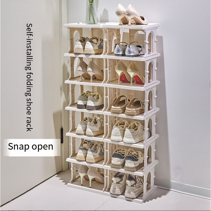 Foldable Shoe Rack For Beginners Shoe Rack For Door One Piece At A Time Household Multi Layer Small And Narrow Rental Room Simple Shoe Cabinet