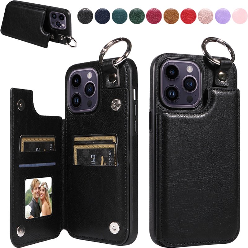 Wallet Magnetic Anti Drop Lifting Ring Leather Cover For iPhone 15 14 Max 13 Mini 12 Pro 11 SE 2020 X XS XR