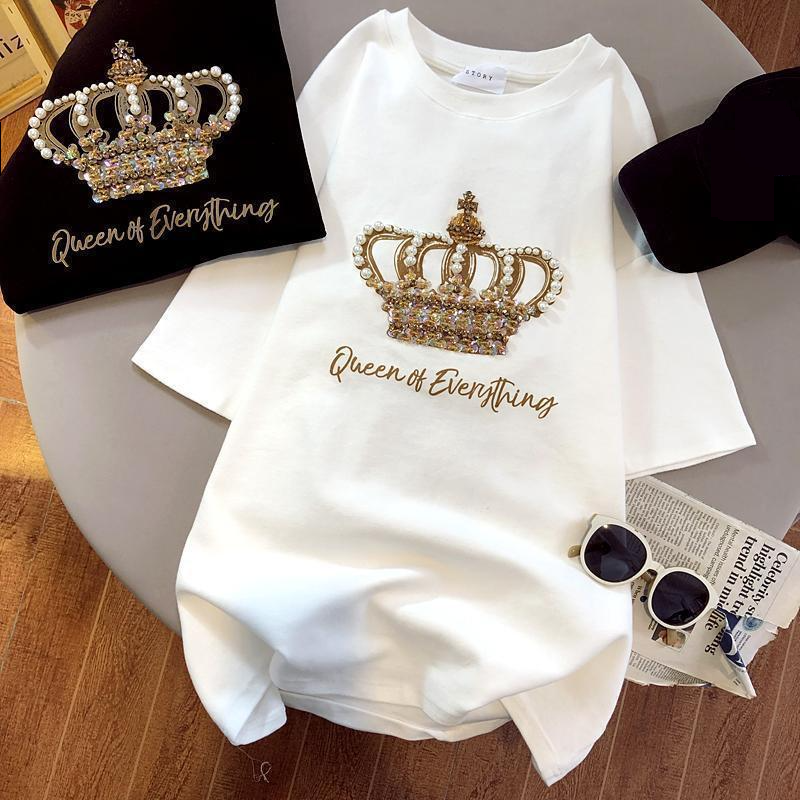 Women's Printed Crown Short Sleeve T-Shirt For Women