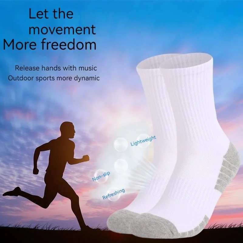 Outdoor Mid Length Socks With Thickened Towel Bottom Mountaineering Hiking Sweat Absorbing Sports And Running Socks