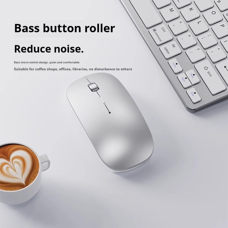 Silent Bluetooth & 2.4G Wireless For Book – Rechargeable 4-Way Scroll Mouse 1600DPI, Compatible With IPad/Laptop