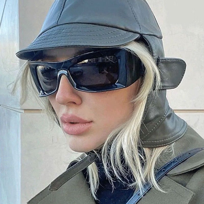 Sunglasses Ins Style Trendy Brand Cat Eye Thick Frame Y2K Internet Celebrity Concave Shape Sunglasses For Men And Women