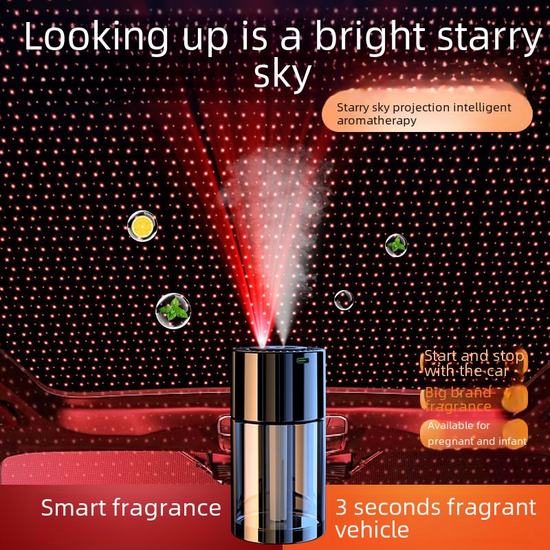 Car aromatherapy Machine car intelligent star ceiling lamp car perfume atomization humidifier automatic deodorant spray