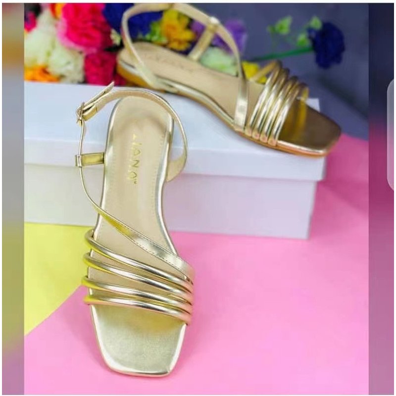 gold leather women's sandals summer women's slippers popular women's shoes sandals