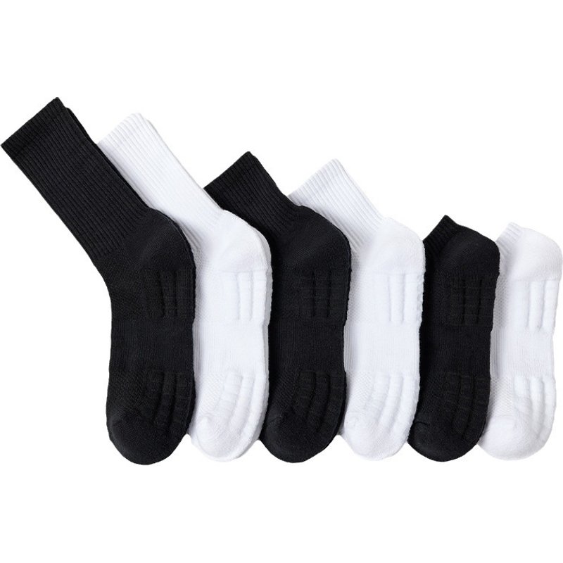 Men's High-Cut Basketball Socks With Cushioned Terry Sole - Breathable Cotton Blend For Sports & Running - Unisex Crew & Knee-High Socks