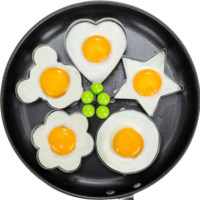 5pcs, Stainless Steel Egg Rings - Perfect Pancake Mold for Frying Eggs and Omelets - Kitchen Gadgets for Easy Breakfast Cooking