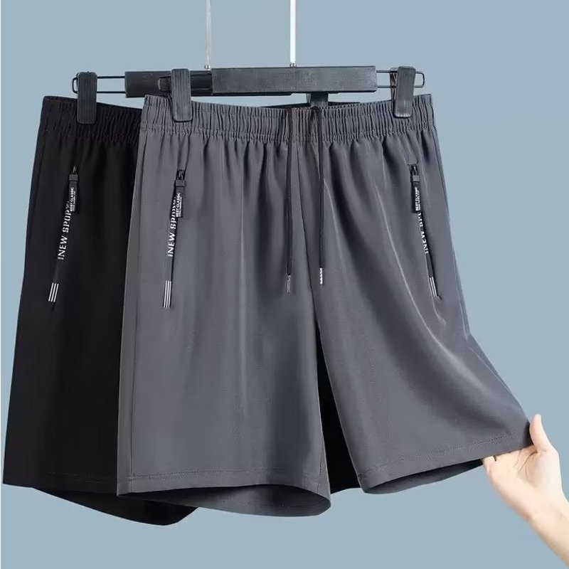 Men's Clothing Large Size Five Point Pants Summer Sports Running Breathable Casual Quick Drying Beach Pants