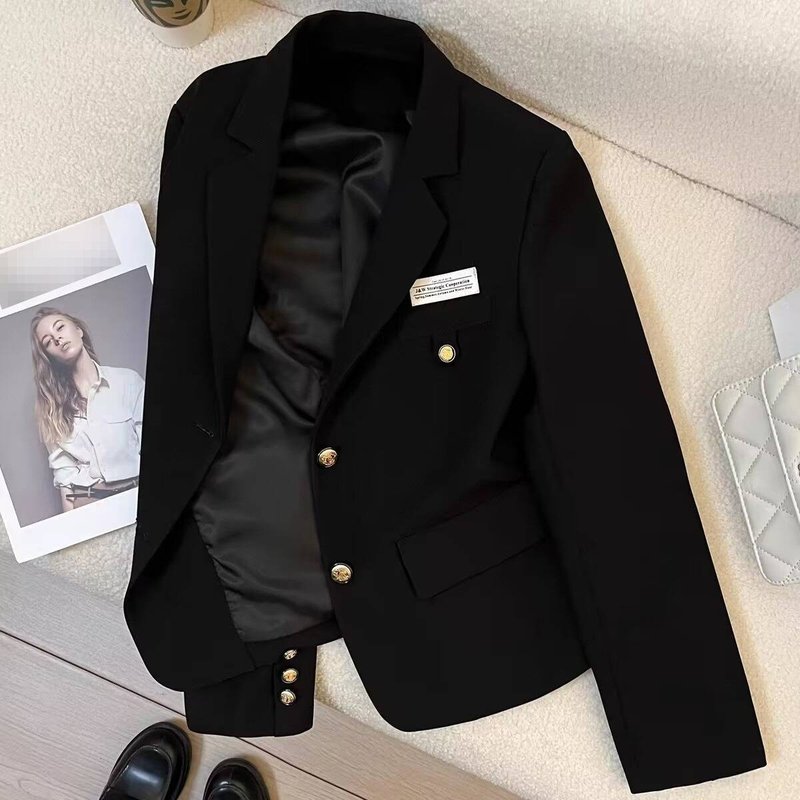 Petite Black Blazer For Women - Trendy Short Jacket With Schoolgirl Style & Casual Elegance​