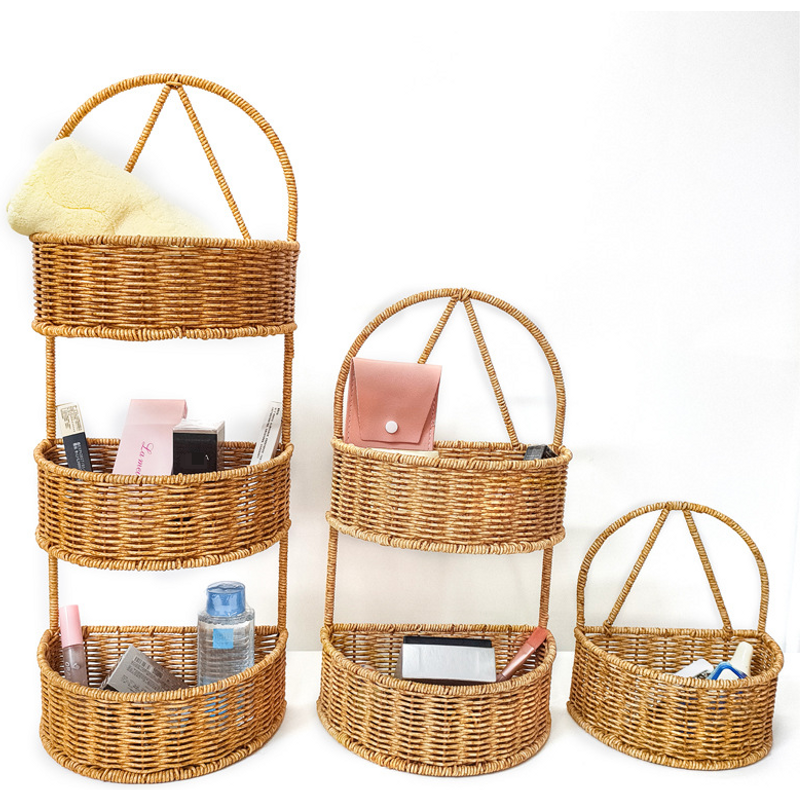 Creative Hand Woven Wall Mounted Basket Single Layer Multi Layer Wall Mounted Multi Purpose Basket Wall Mounted Storage Basket