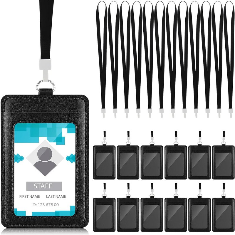 PU ID Card Holder Access Card Holder ID Card Holder 1.5 Plastic Hook Lanyard Meal Card Brand Holder