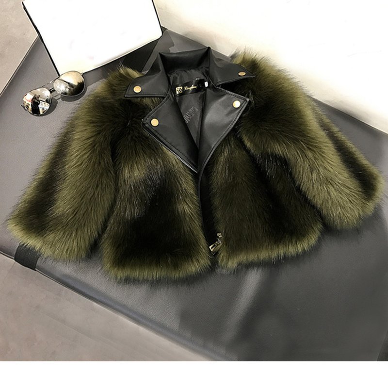 Children's Autumn And Winter Children's Fox Fur Coat Boys And Girls Warm Thick Coat Baby Woolly Padded Coat