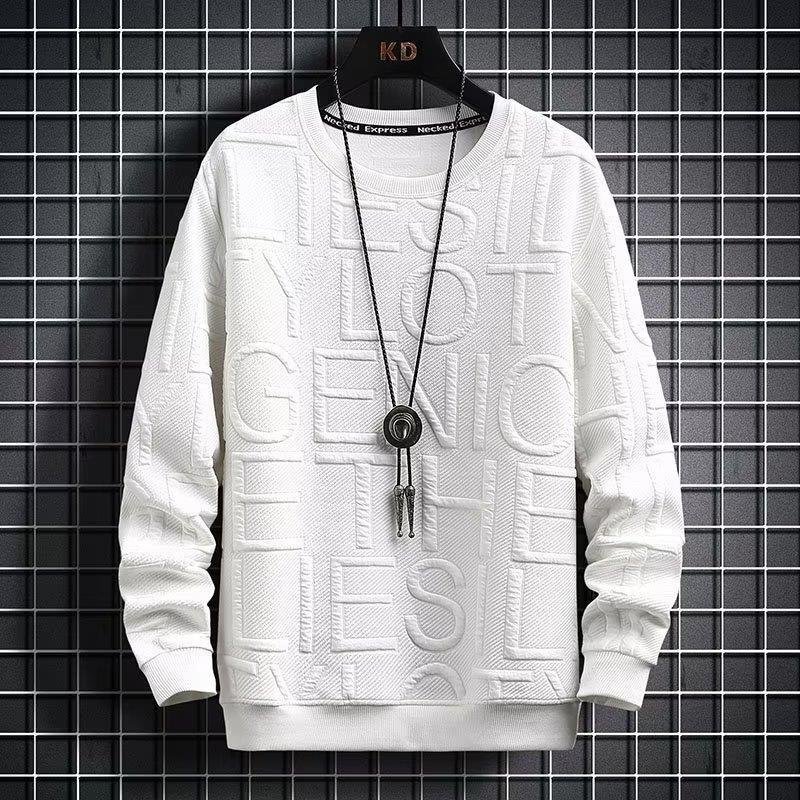 Men's sweatshirt spring and autumn Korean style loose round neck pullover 2022 new casual versatile tops handsome men's clothing