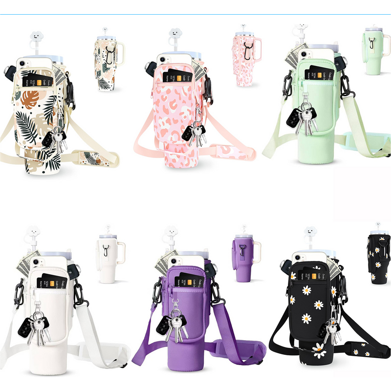 Water Bottle & Cup Accessorie 40 Oz Tumbler With Handle Neoprene Water Bottle Holder Bag