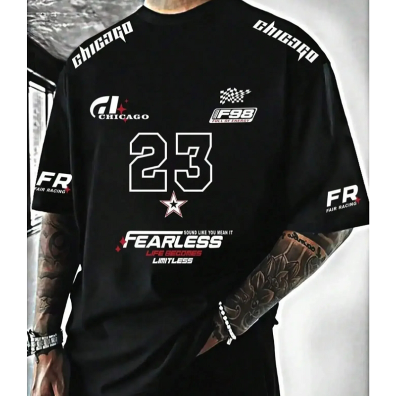 Summer Short Sleeve American Style Unisex Casual Sports Digital Patchwork Basketball Hip Hop Loose Quick-Dry T-Shirt