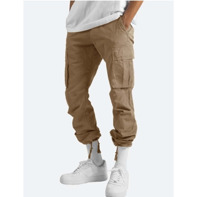 Men's 2024 New Autumn Men's Overalls Drawstring Zipper Bag Casual Pants