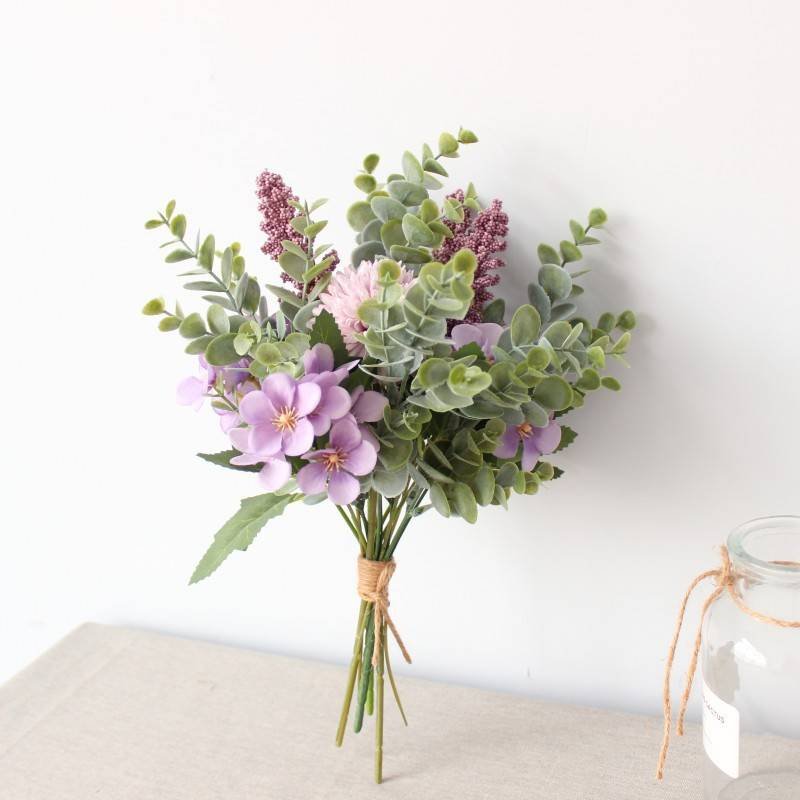 Decorative Wall Hanging Fanmeng Home Furnishing Manufacturer Designed Wedding Bouquet Simulated Flower Wall Decoration Cross-border CF01094