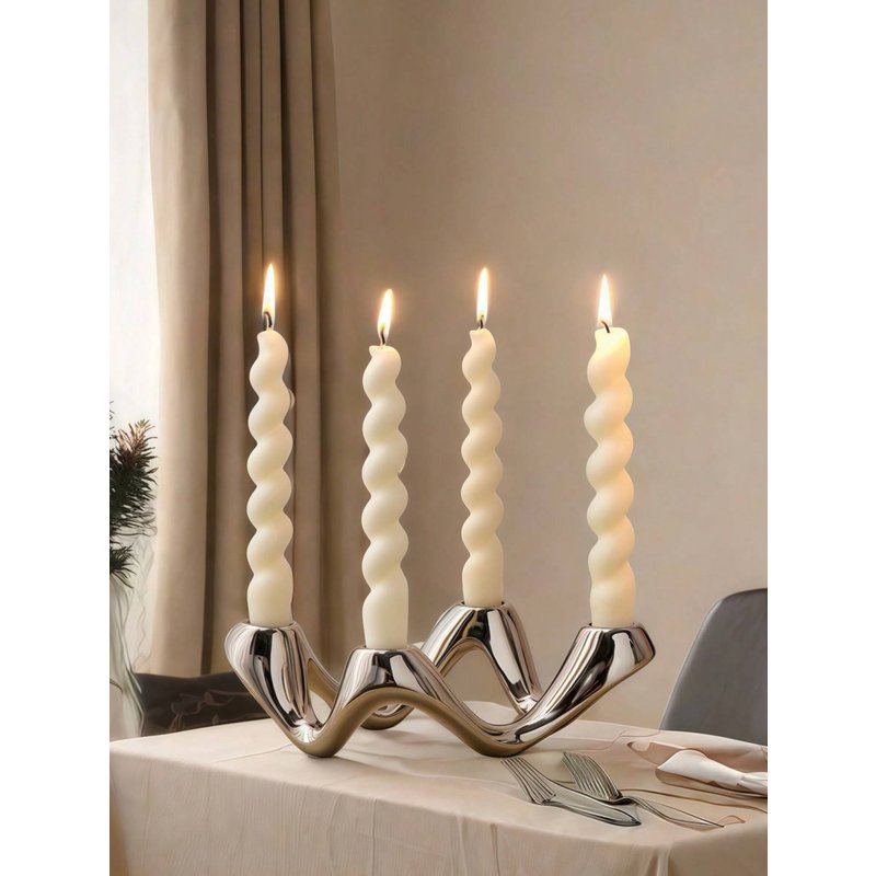 1PC French Luxury Style Four Hole Candlestick Home Romantic Candlelight Dinner Scene Decoration Candlestick Accessories