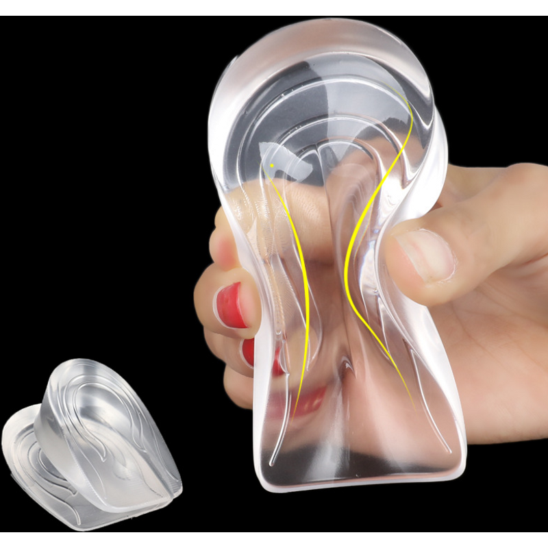 Shoe Accessories men and women, transparent, invisible, plush socks, inner height enhancing half pads, silicone inner height enhancing insoles
