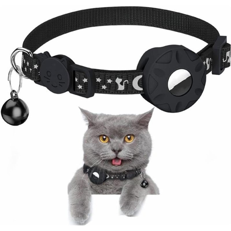 For AirTag Tracker Silicone Case Reflective Stars And Moon Cats Dogs Pet Collar