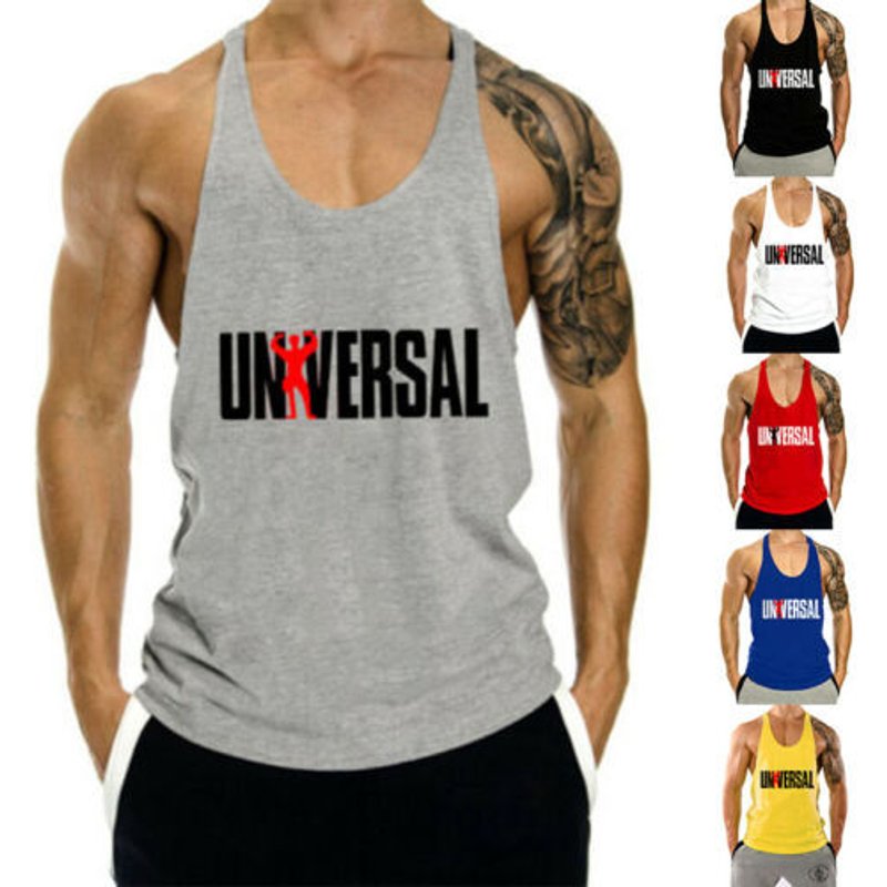 Men's Clothing Fitness Brothers Muscle Loose Casual Sports Basketball Running I Shaped Vest Cotton