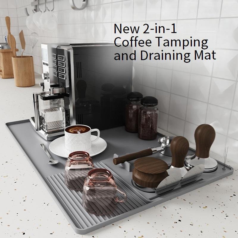 Coffee Machine Silicone Mat Tray Bar Drain Mat Coffee Pressing Powder Mat Protective Mat Dining Table Insulation