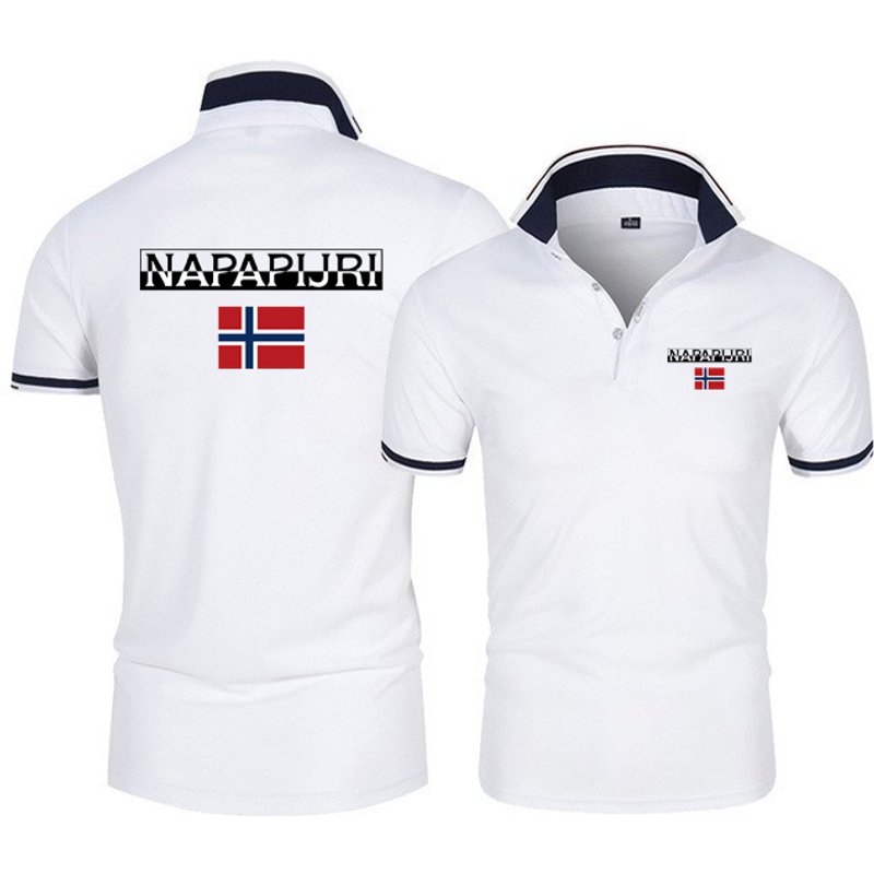 High quality men's cotton polo shirt 2023 summer new high-end business casual breathable polo collar short sleeves