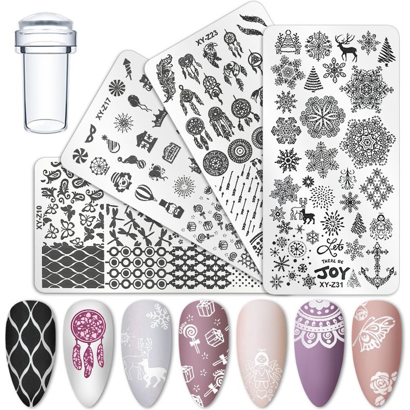 Arte Clavo Nail Art Templates Stamping Plate Design Flower Leaf Butterfly Christmas Lace Stamp Templates Plate Image Accessories