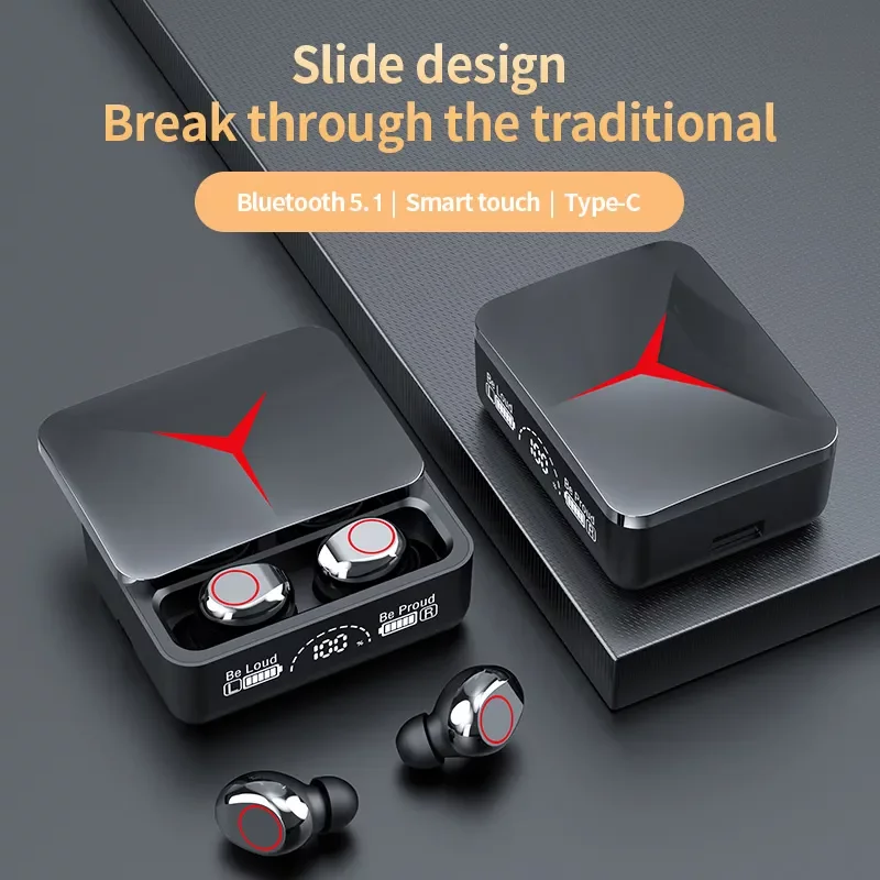 New M90 Bluetooth 5.1 Earphones Wireless Headphones Touch Control Gaming Headsets HIFI Stereo Noise Reduction Earbuds With Mic