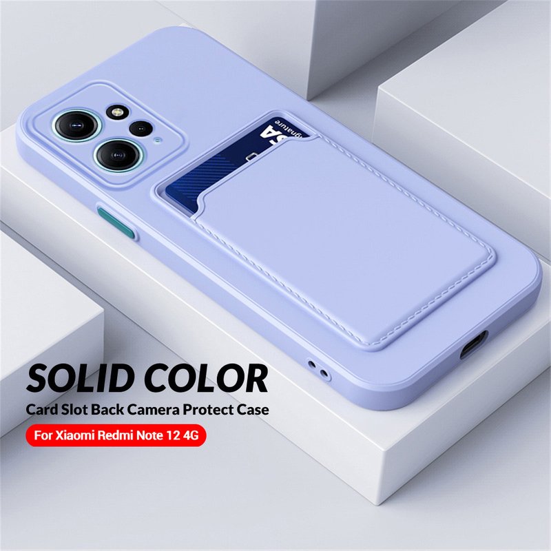 For Xiaomi Redmi Note 12 4G Case Silicone Soft Card Wallet Back Cover Redmy Note12 23028RA60L 6.67" Camera Protect Bumper Fundas