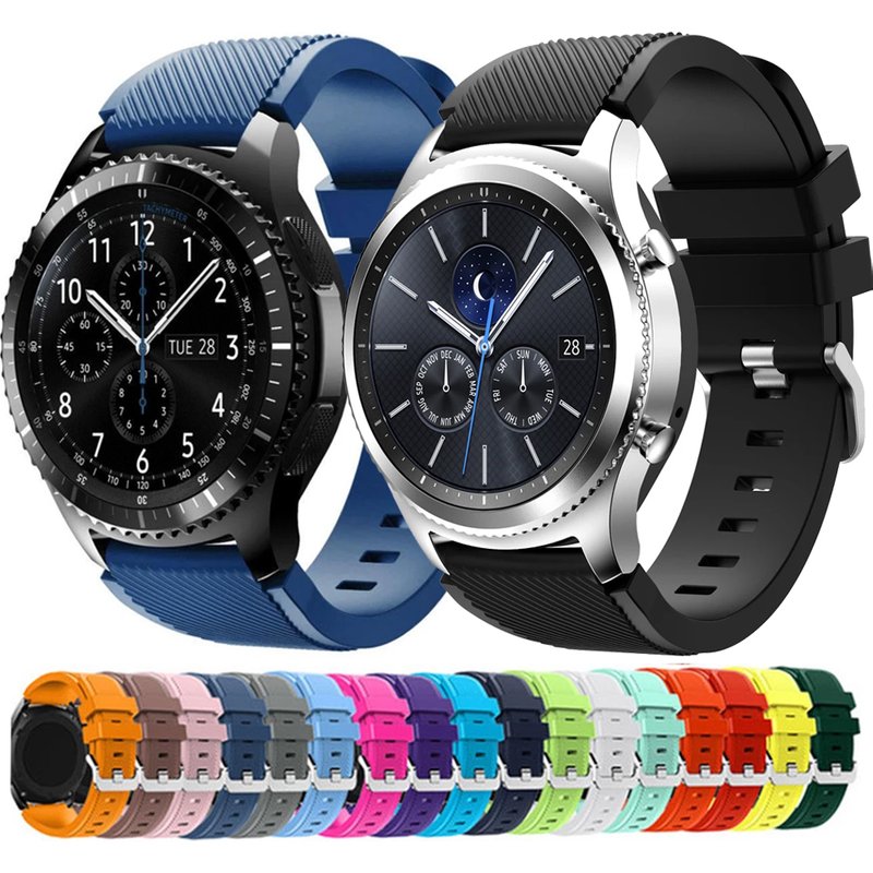 20mm 22mm Band for Samsung Galaxy Watch 3/46mm/42mm/active 2/46 Gear s3 Frontier/S2/Sport silicone bracelet Huawei GT 2/2E strap